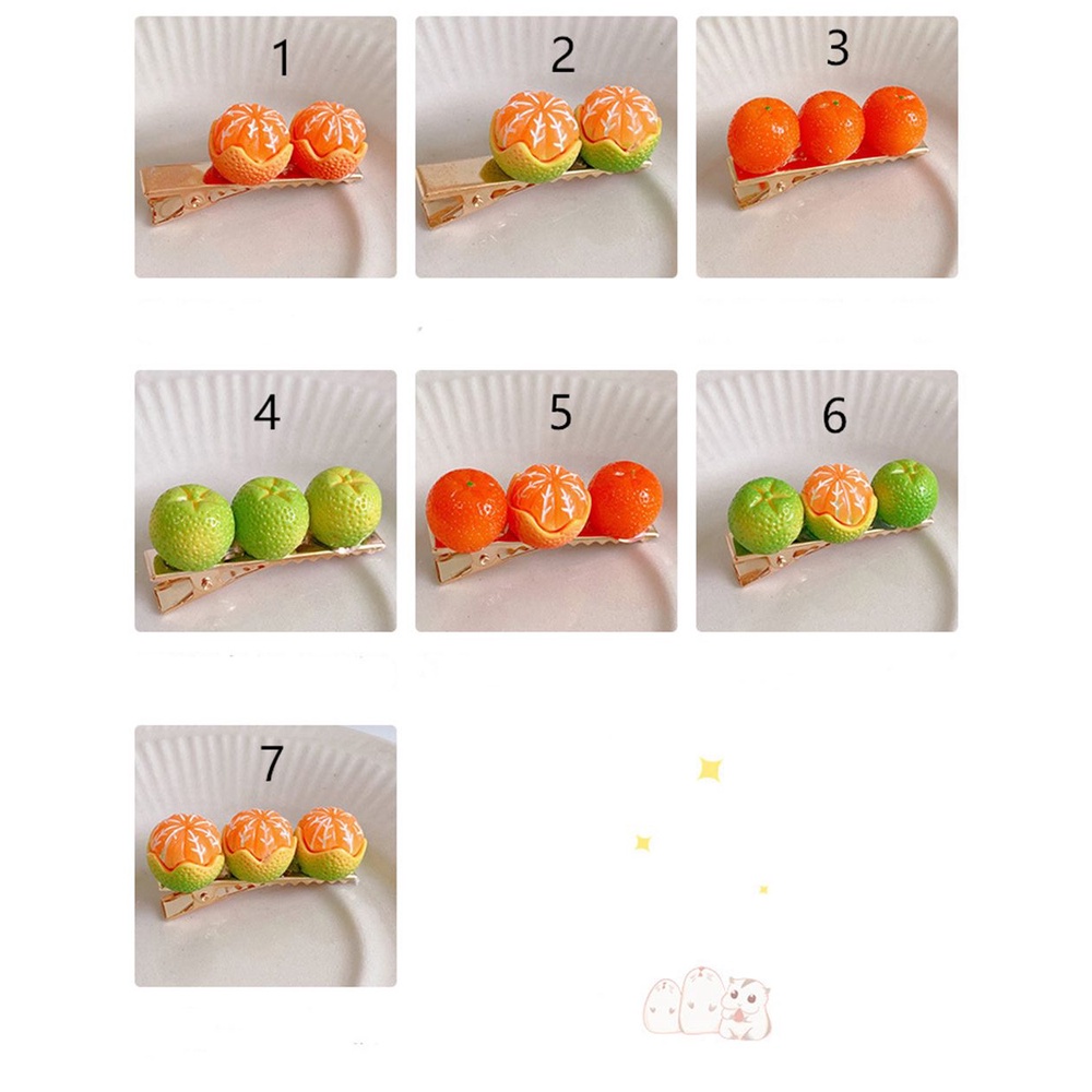 Kẹp tóc hình quả cam nhỏ xinh xắn thiết kế thời trang dành cho nữ