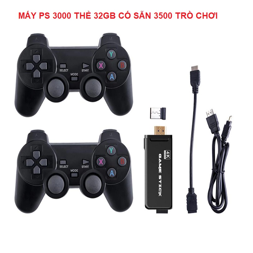 Máy chơi game 10000 trò - Game Stick 4K kèm 2 tay cầm chơi game - Kết nối Tivi HDMI - Tặng Thẻ nhớ 64G-BH 12 tháng