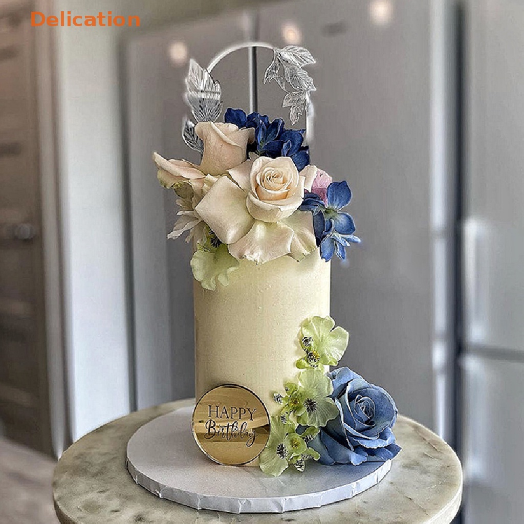 Que Cắm Bánh Kem Bằng acrylic Khắc Chữ Happy Birthday Màu Vàng