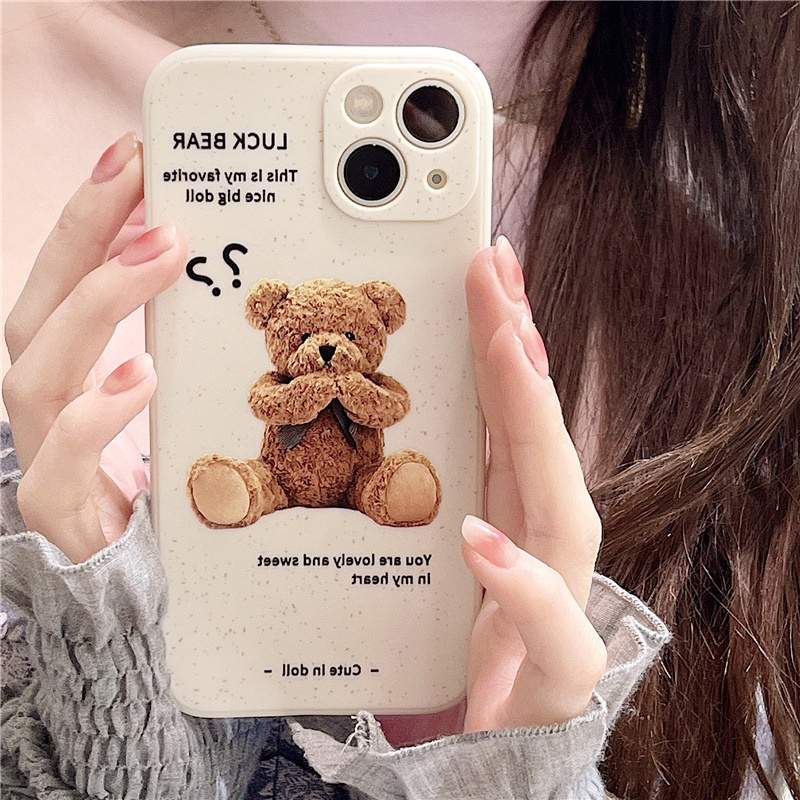 Ốp Điện Thoại In Hình Dấu Chấm Hỏi Gấu Bảo Vệ Cho case iphone 11 12 13promax mini 678plus xr xs xsmax se tpu vỏ mềm