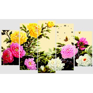 Tranh đồng hồ hoa mẫu đơn Perfect TDH59