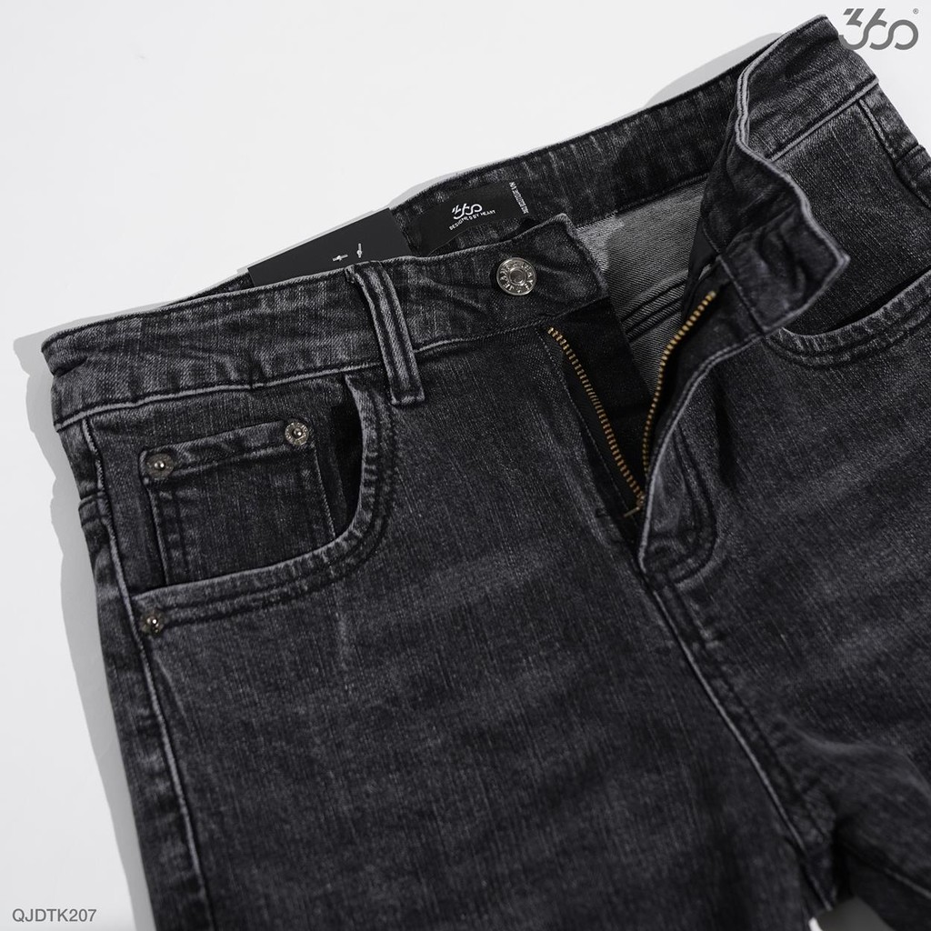Quần jeans nam 360 BOUTIQUE dáng dài màu đen - Made in Vietnam