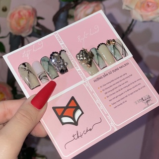 [ Nails Box] Móng tay giả thiết kế tone xám