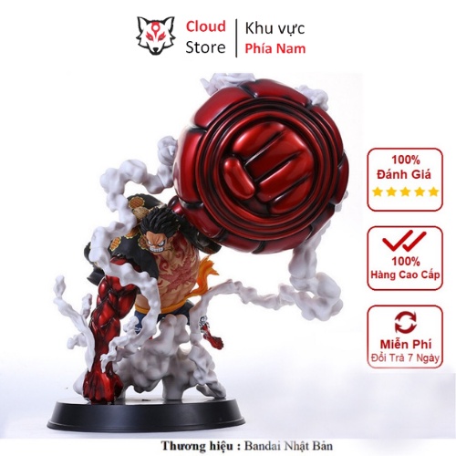 Mô hình One Piece Luffy gear 4 chính hãng cao cấp CLOUD STORE cao 25cm, nhân vật anime, figure one piece