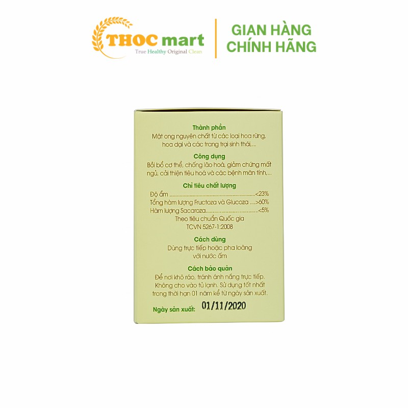 [ THOCmart.vn ] Mật Ong hữu cơ Tây Ninh (Hũ 150ml)