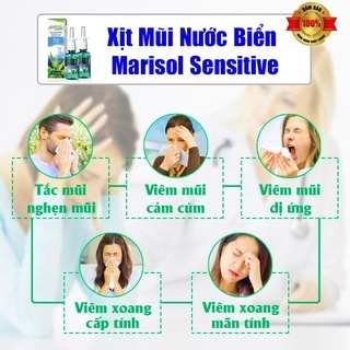 [HÀNG CAO CẤP] Xịt Mũi Nước Biển Sâu Lô Hội Marisol Sensitive PHÒNG NGỪA VI KHUẨN, VIÊM MŨI DỊ ỨNG