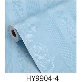 [Combo 8 cuộn]Giấy dán tường kẻ sọc xanh nổi khổ 45cm,10m