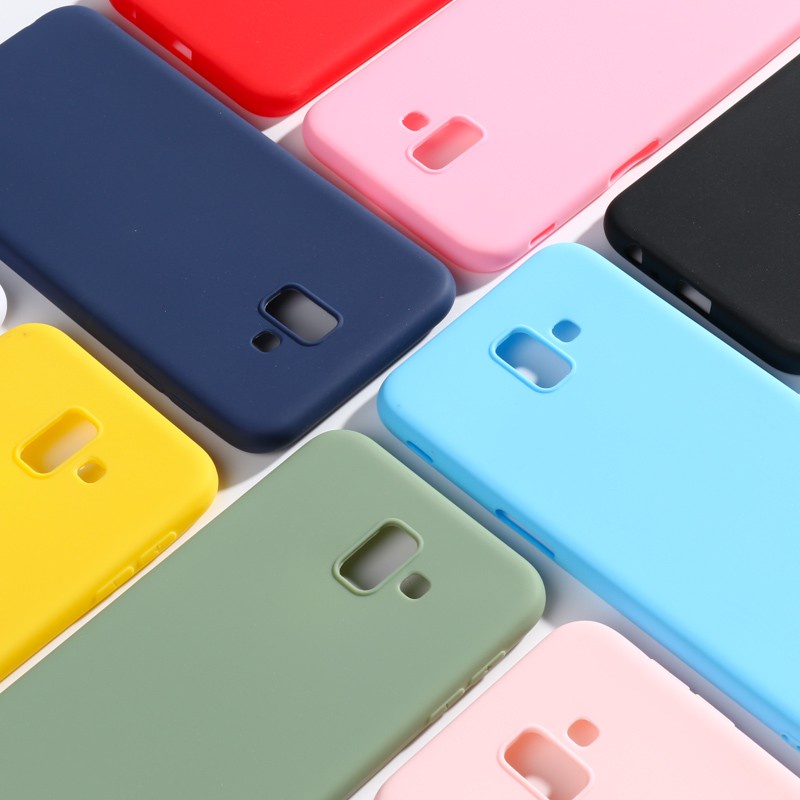 Ốp Lưng TPU Mềm Màu Trơn Siêu Mỏng Cho Samsung Galaxy A6 A8 Plus 2018