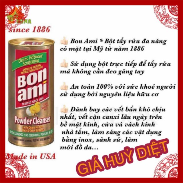 Bột tẩy rửa đa năng Bonami tự nhiên không hại da tay  400g