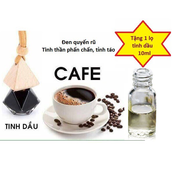 Tinh dầu treo xe, treo phòng Hương Cafe tặng 1 lọ tinh dầu 10ml