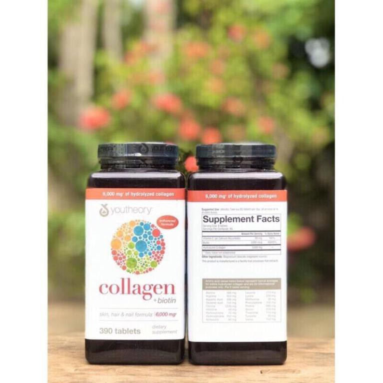 Cato123 ButBut  JT Viên Uống Youtheory Collagen Advanced 390 Viên collagen Type 1,2&3