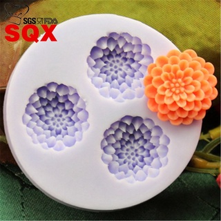 Khuôn Silicon Hoa Cúc Thược Dược Nhỏ 2.4Cm Vĩ 3 Bông