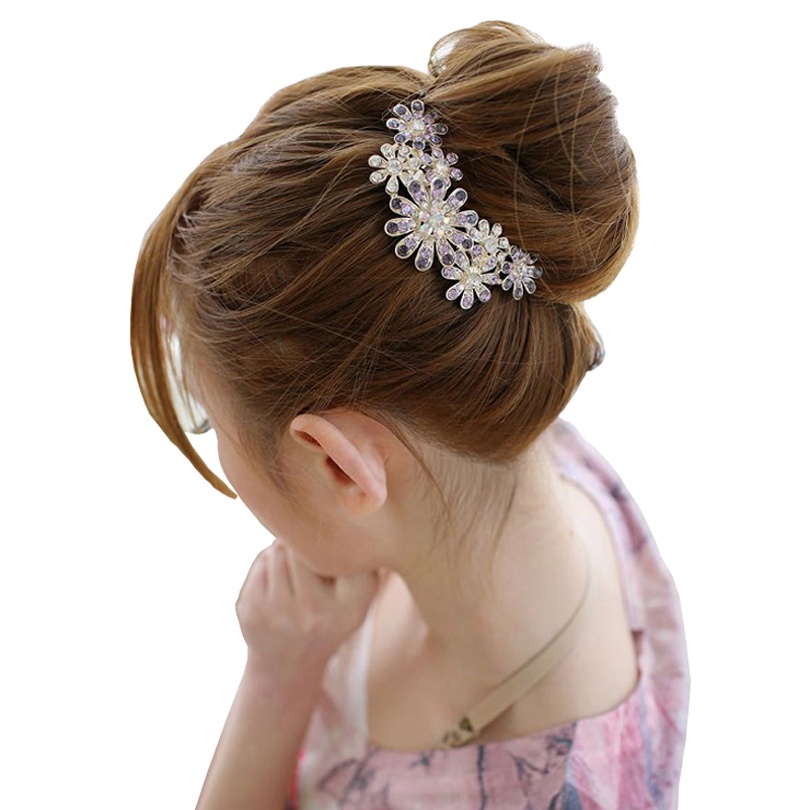 Kẹp tóc HAIMEIKANG hình hoa đính đá và ngọc trai nhân tạo thời trang cho nữ