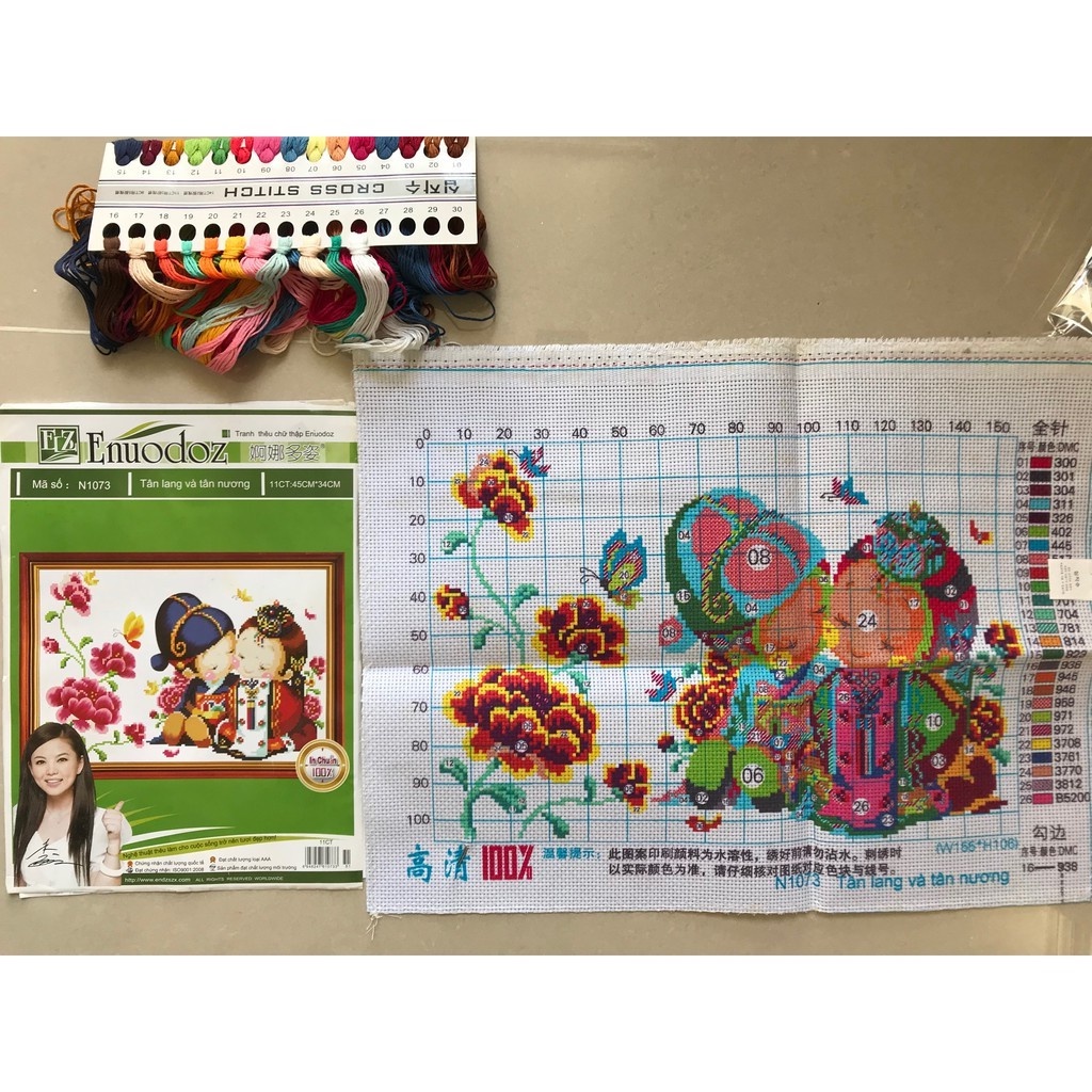 Tranh thêu chữ thập - Đám cưới hạnh phúc