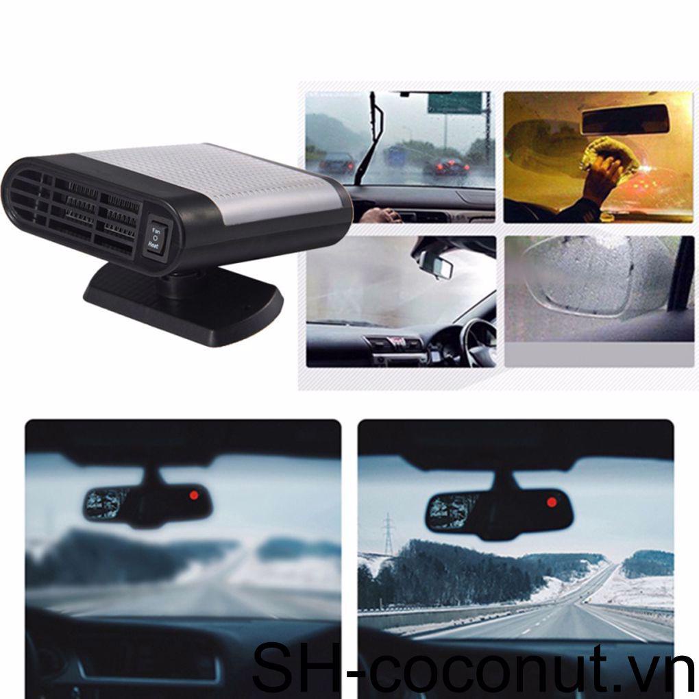 Quạt Sưởi Ấm 12V Xoay 360 Độ Gắn Kính Chắn Gió Xe Hơi Tiện Dụng
