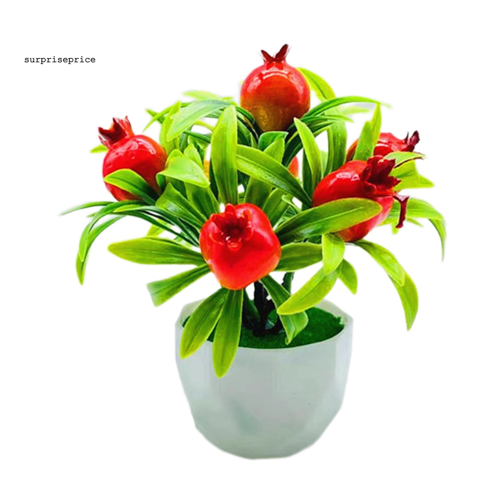 Chậu Cây Lựu Giả Trang Trí Nội Thất Đẹp Mắt