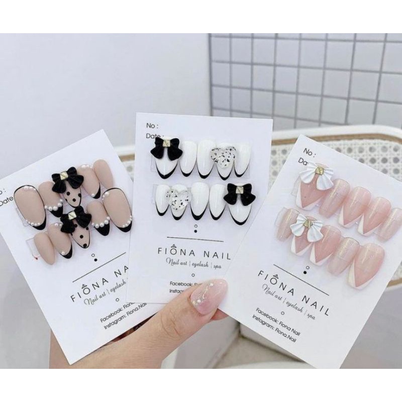 Mẫu nail box phom nhọn,nail box phom thang,phom vuông đính móng tay theo yêu cầu