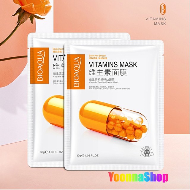 Mặt Nạ Viên Bioaqua Vitamins Mask  - Trắng Mịn, Dưỡng Ẩm, Căng Mướt Và Se Khít Lỗ Chân Lông