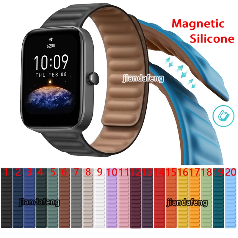 Dây Đeo Silicon Nam Châm Cho Đồng Hồ Thông Minh Huami Amazfit Bip 3 Pro