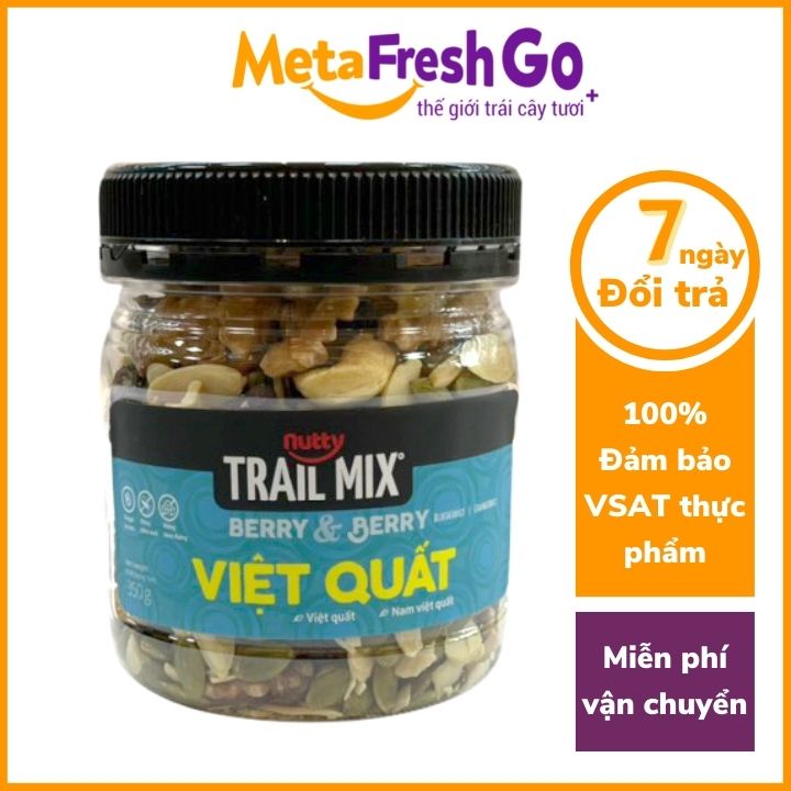 Hạt Dinh Dưỡng Trail Mix Nam Việt Quất Nutty - 220gTự Nhiên, Ít Calo, Heathy, Hỗ Trợ Giảm Cảm | Meta Freshgo