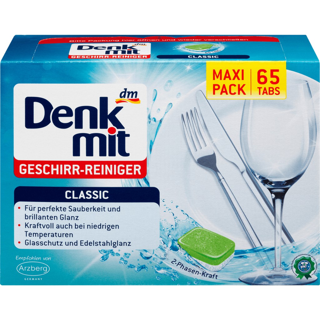 Viên rửa bát DENKMIT 65 viên dành cho máy rửa chén bát [hàng Đức chính hãng]