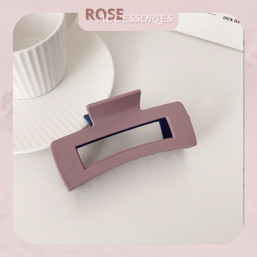 Kẹp tóc Hàn Quốc hai màu hình chữ nhật nhựa lì phụ kiện Rose Accessories mã KT26