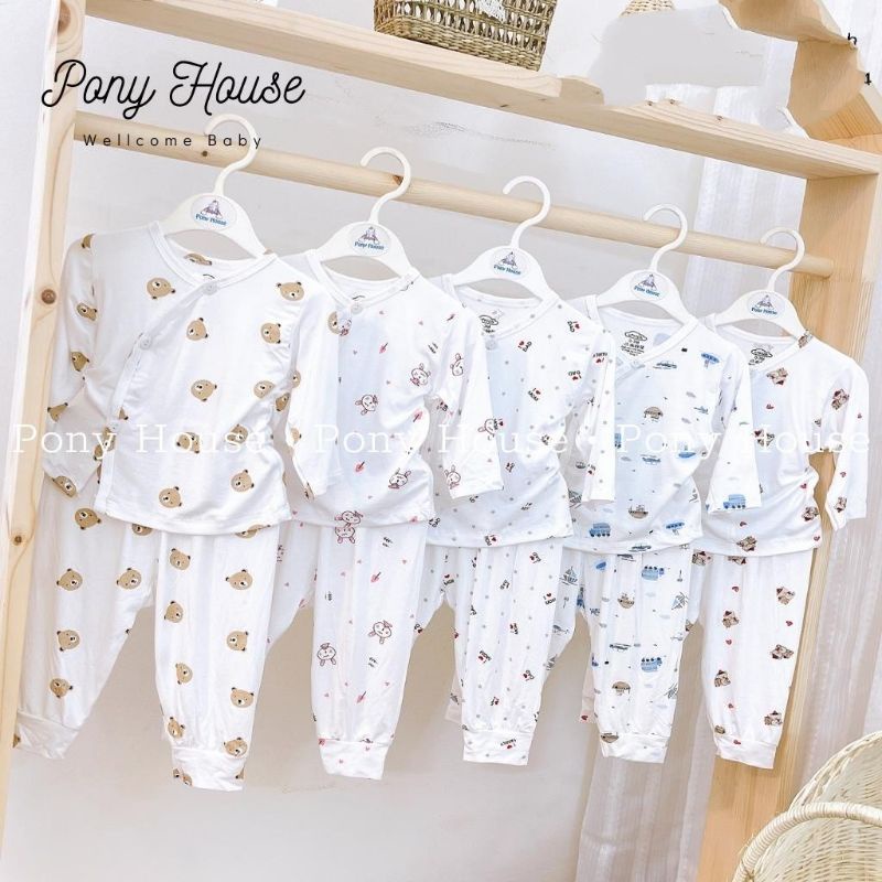 Bộ Sơ sinh Cao cấp Chất Peptit _ Khuy Chéo