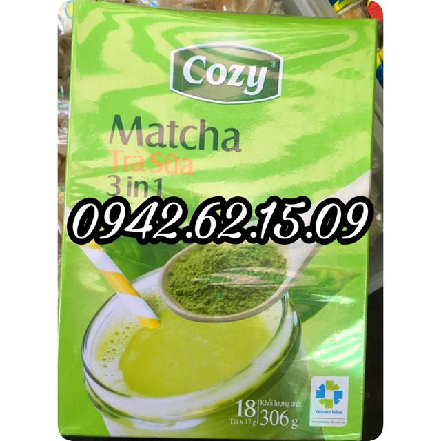 Bột Matcha trà sữa Cozy hoà tan uống nhanh