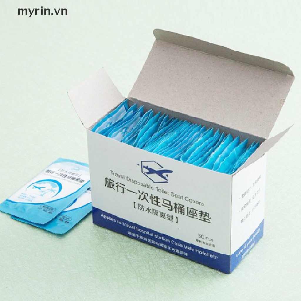 Set 50 Vỏ Bọc Bệ Ngồi Toilet Bằng Nhựa PE An Toàn Dùng Một Lần