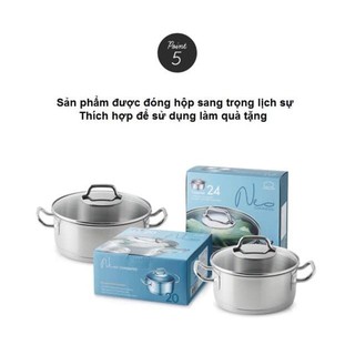 Nồi inox lock&lock neo charming lcm3243 size 24cm