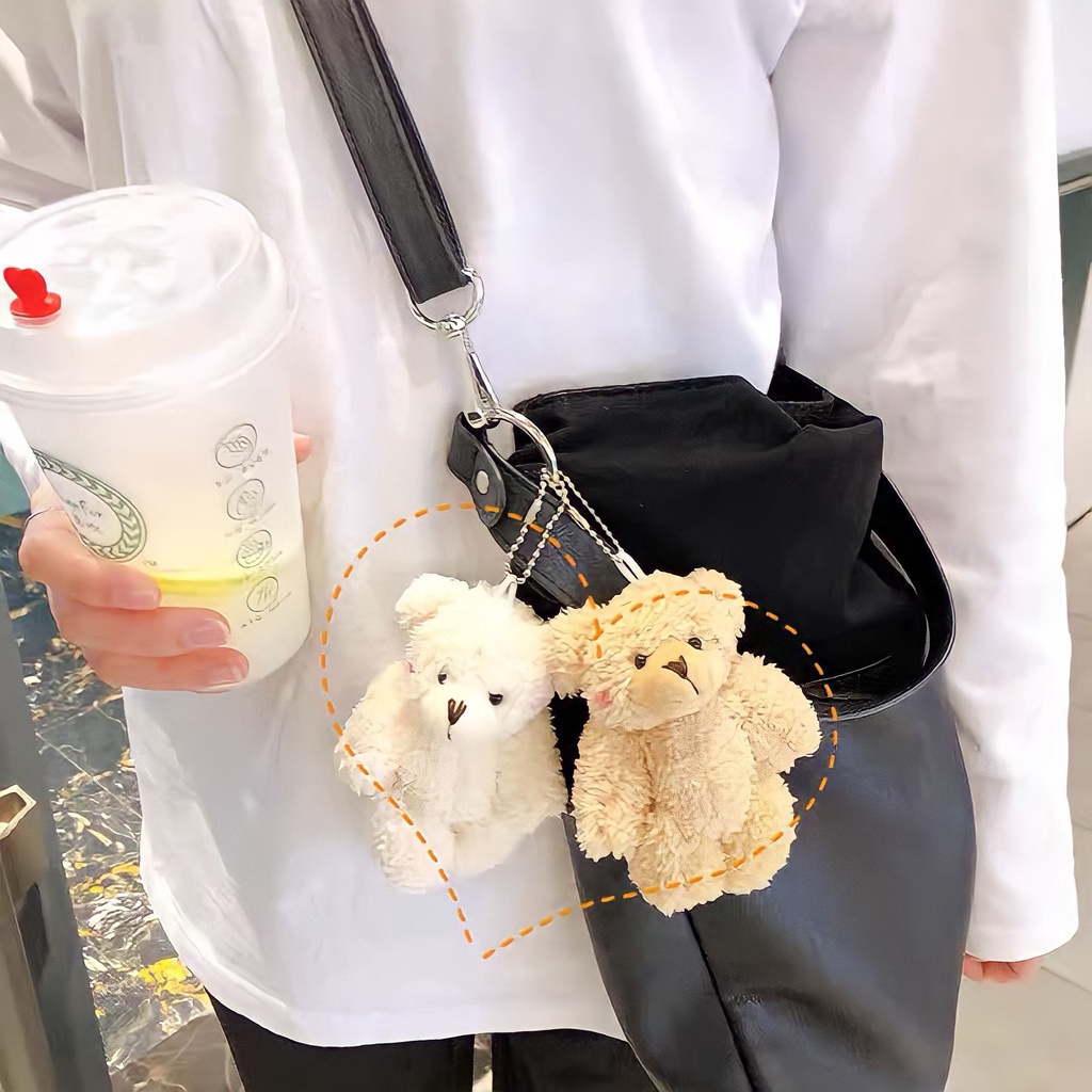 Móc khóa gấu bông treo balo siêu dễ thương