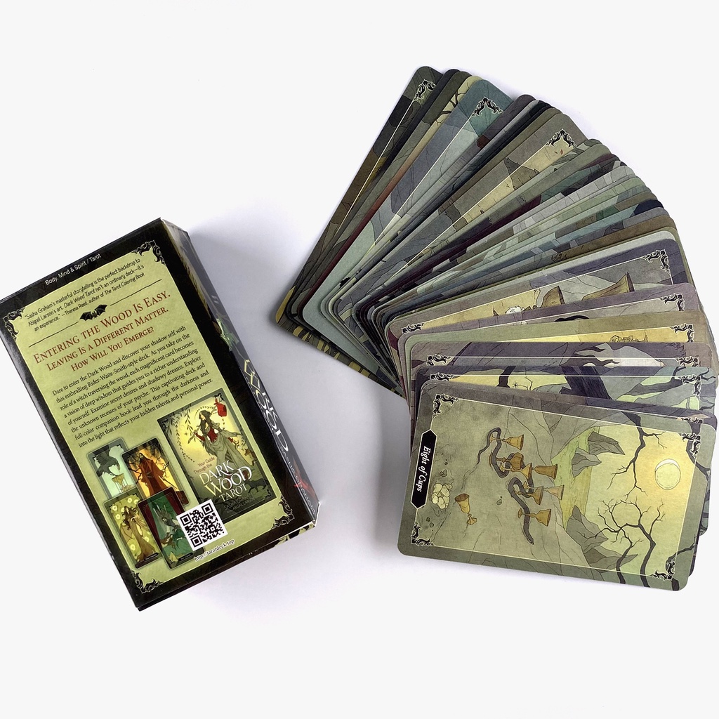 Bộ Bài Tarot Bằng Gỗ Đen Kèm Sách Hướng Dẫn
