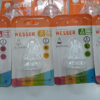 Núm ty Wesser cổ rộng/ cổ hẹp đủ size S,M,L,+ ( vỉ 2 núm)