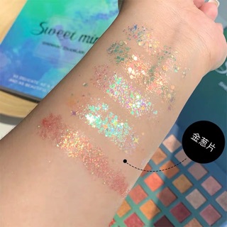 (Sẵn) Bảng phấn mắt nhũ lì 48 ô có kèm cọ (có ảnh thật)