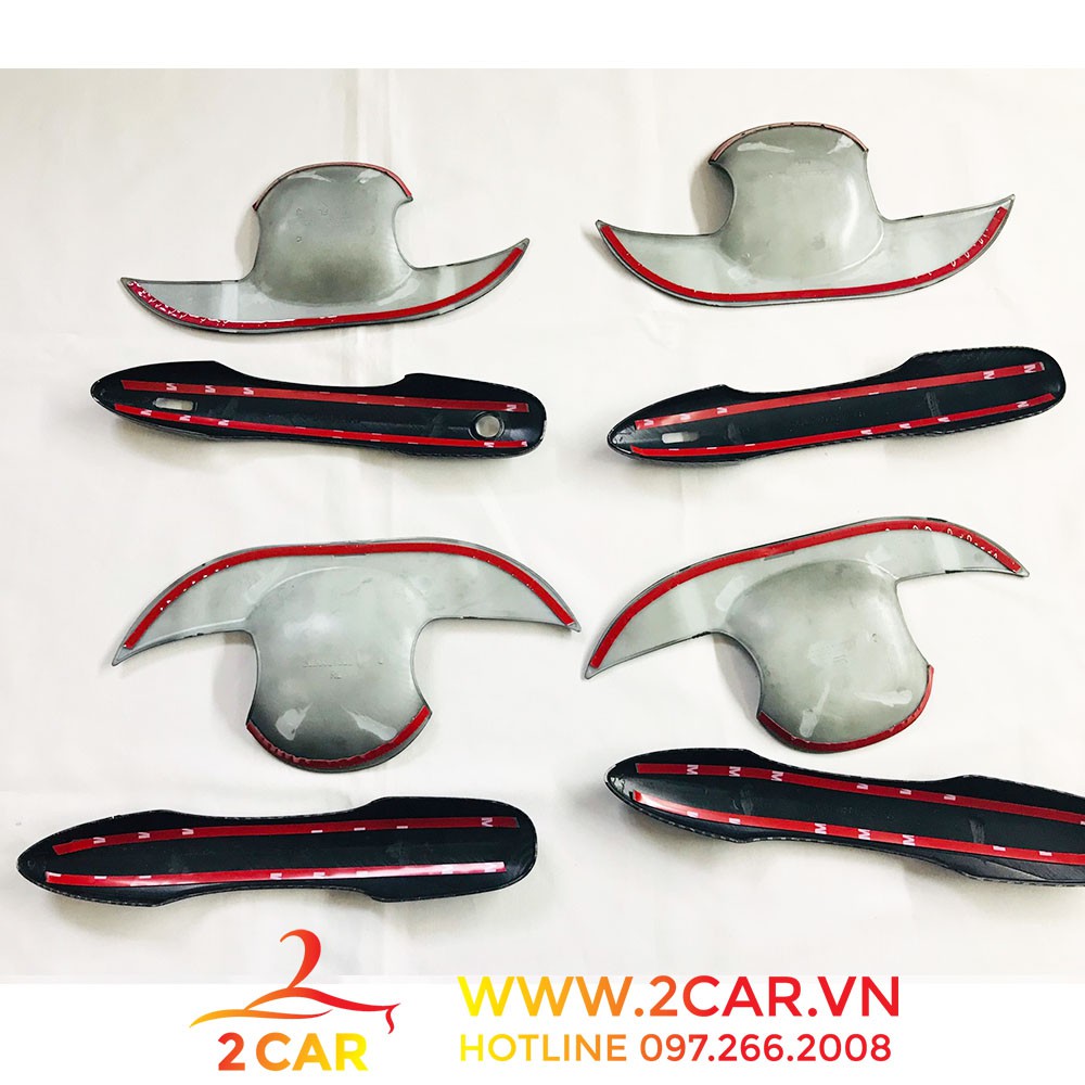 Ốp tay nắm, hõm cửa carbon xe Toyota Corolla Cross 2020-2021 chất liệu Cacbon cao cấp
