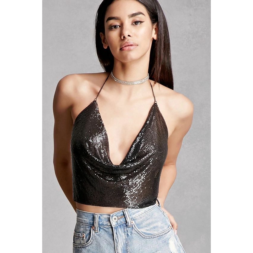 ✦LD-Women Sequin Bralette Bra Bustier Crop Tank Top Cami Tops Vest Blouse