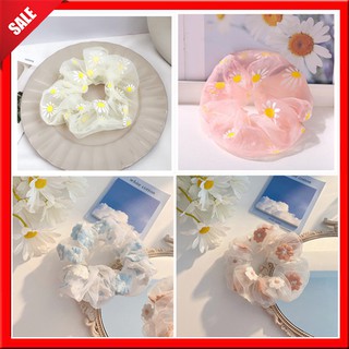 Cột tóc Scrunchies hoa cúc dễ thương nhiều màu sắc phối đồ đẹp