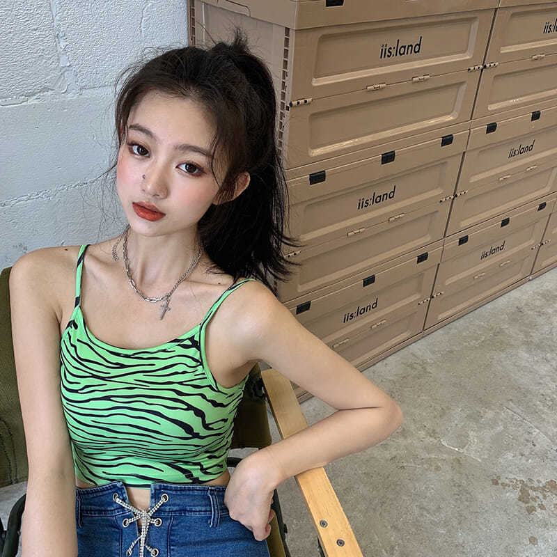 Áo Tank Top Hoạ Tiết Da Báo Dạ Quang Thiết Kế Ôm Sát Quyến Rũ | BigBuy360 - bigbuy360.vn