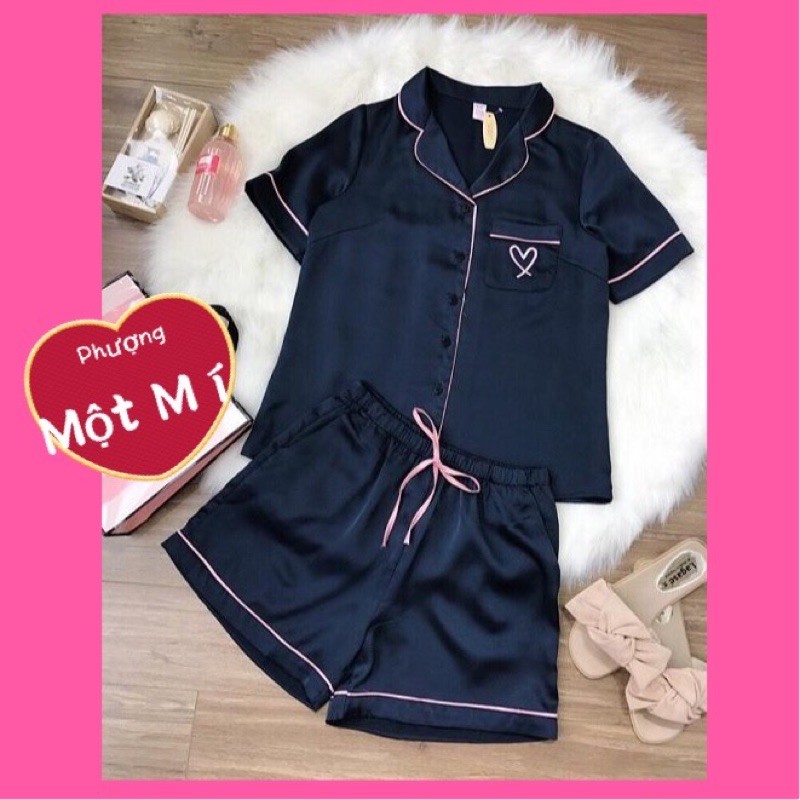 BỘ NGỦ LỤA SATIN vải siêu mịn mát quần sooc mặc nhà siêu xinh | BigBuy360 - bigbuy360.vn