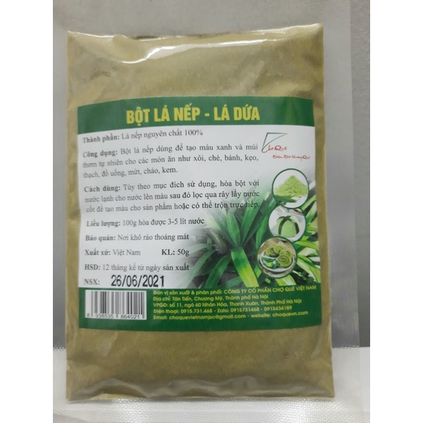 Bột Lá Dứa (Bột Lá Nếp) - gói 50g