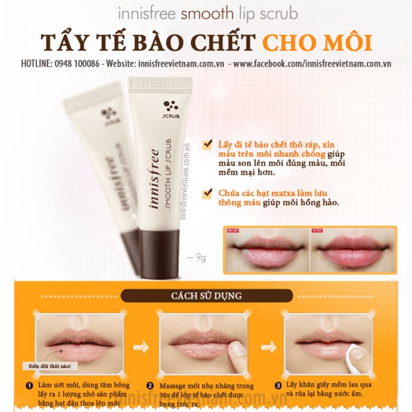 Tẩy Tế Bào Chết Cho Môi Innisfree Smooth Lip Scrub - 9gr