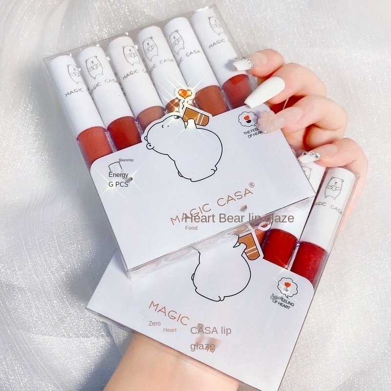 [Hàng mới về] Set 6 son kem nhung lì kháng nước lâu trôi không khô môi cho nữ | BigBuy360 - bigbuy360.vn