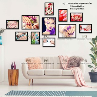 [Kèm Ảnh] Bộ Khung Ảnh Treo Tường Trang Trí Tiệm Nail, Sơn Móng Tay, Trang Điểm, Salon Tóc - Khung Hình Phạm Gia PGC261