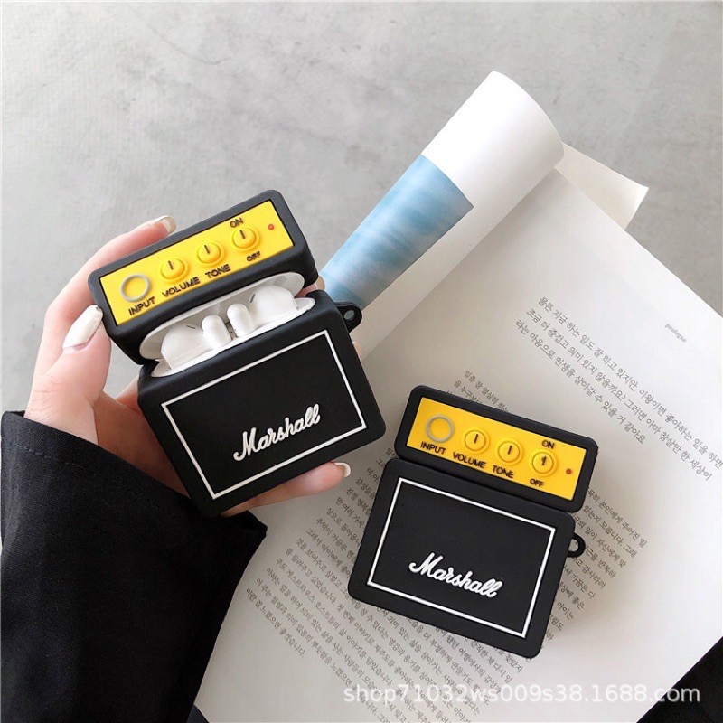 ☘️vỏ đựng tai nghe Airpod 1 2 3 Pro Marshall Kilburn - Vỏ bọc Cover đựng tai nghe không dây Airpods Loa nghe nhạc