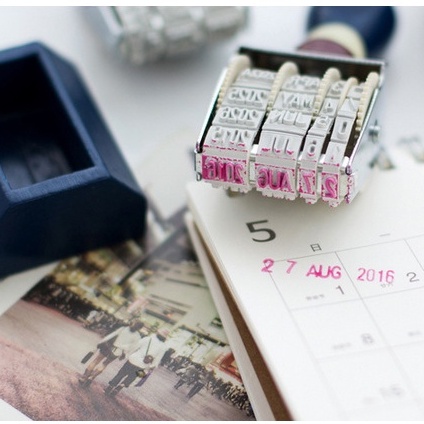 Con dấu in ngày tháng năm + chữ quotes thông điệp vintage trang trí bullet journal [SOKLONG], sổ tay