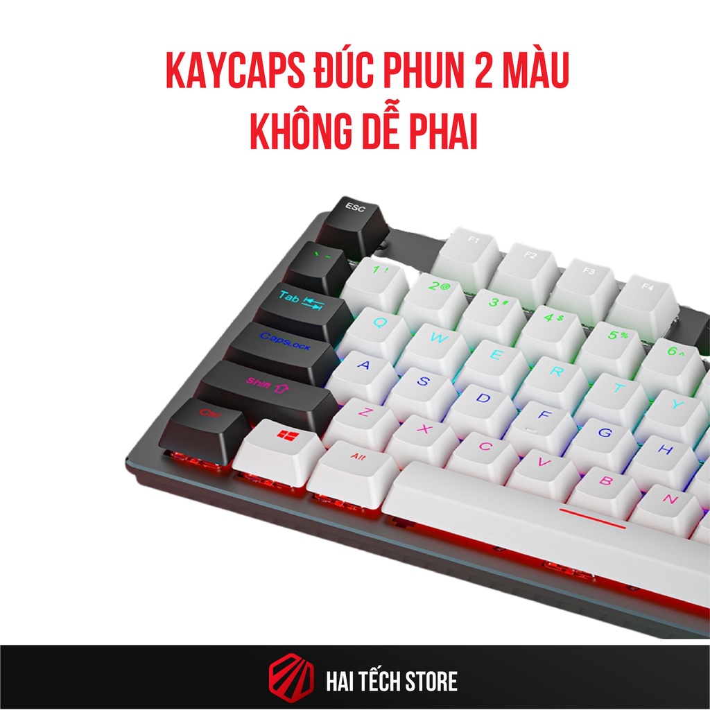 Bàn phím cơ LEAVEN K550 PRO | RGB led | Blue switch | 87 phím | bàn phím máy tính