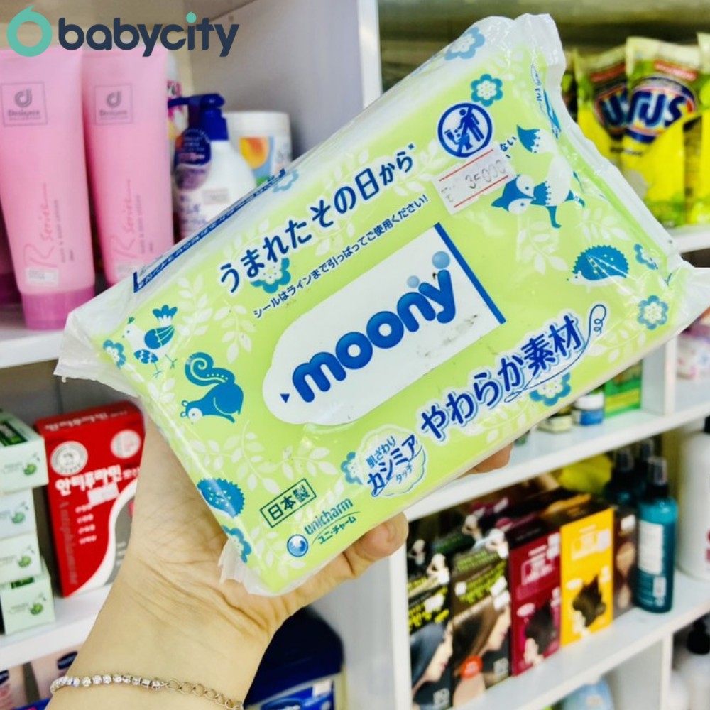 khăn ướt (giấy ướt) moony nội địa Nhật gói 80 tờ