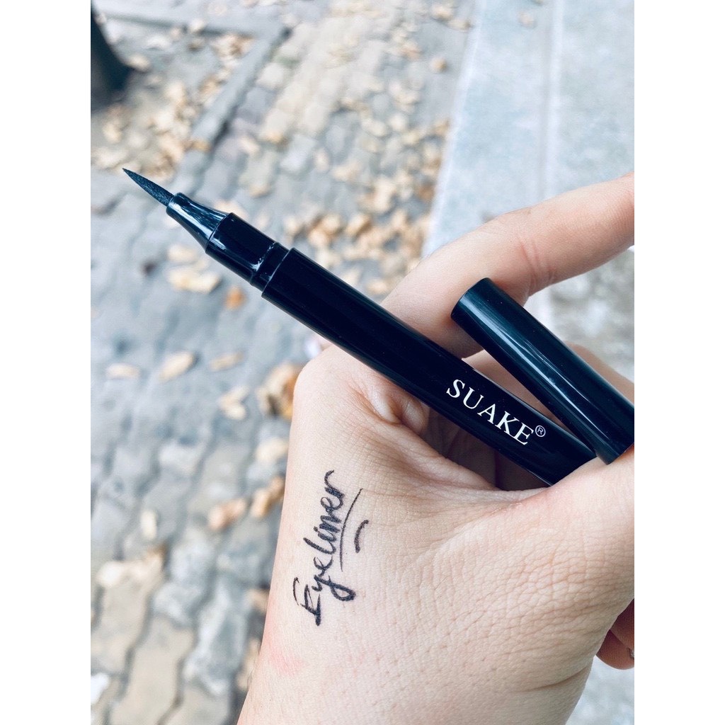 Bút kẻ mắt nước lâu trôi. Bút kẻ mắt Suake đen trơn nội địa chính hãng - Kẻ đầu mảnh sắc nét