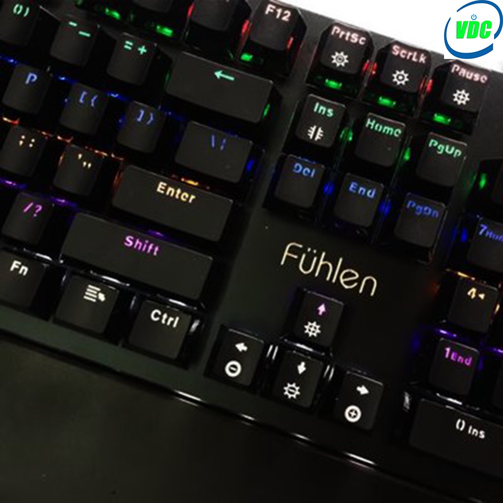 Bàn phím cơ Fuhlen Eraser - Fuhlen E, Blue Switch, Led Rainbow 7 màu ( Chính hãng NINZA phân phối )