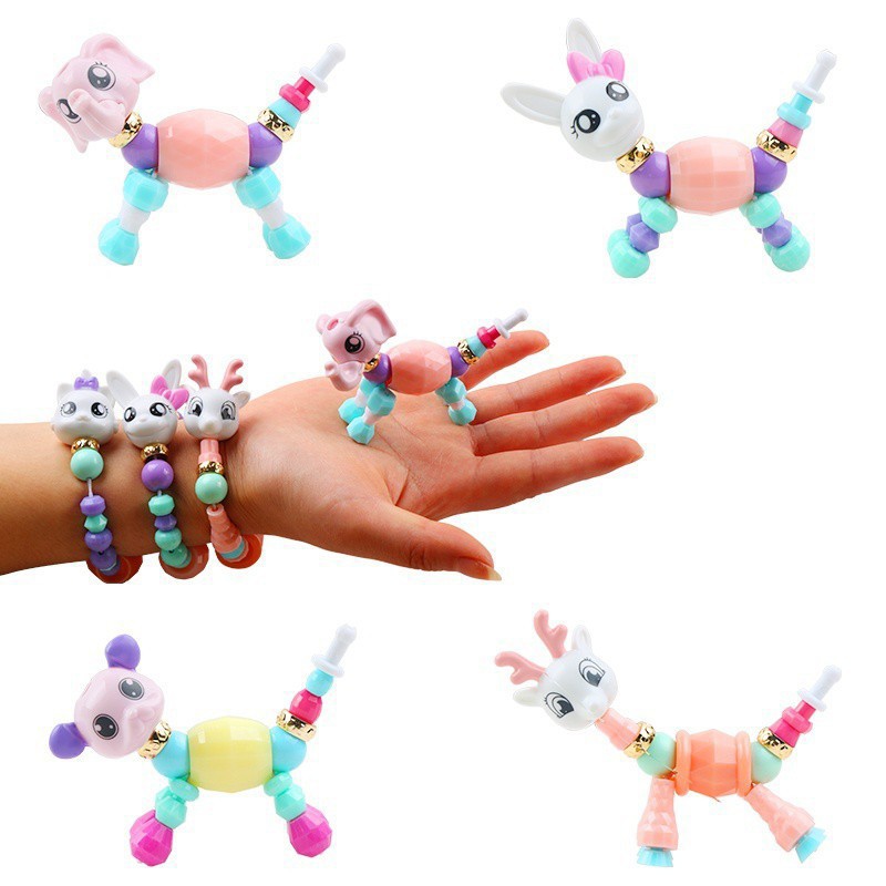 [Thỏ] Vòng đeo tay cho bé gái TWISTY PETZ biến hình thú cưng kì diệu Unicorn hottrend bằng chuỗi hạt nhựa - New4all